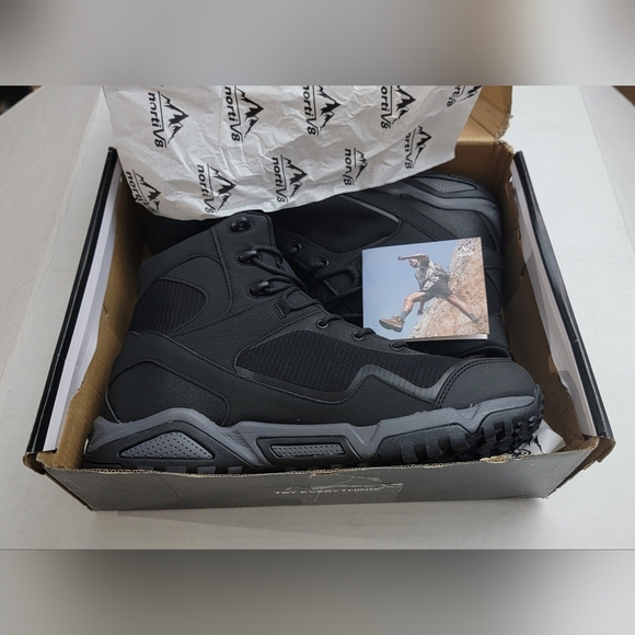 NORTIV 8 Men's Wide Waterproof Hiking Boots Outdoor Mid Trekking Backpacking 12 - Picture 9 of 10